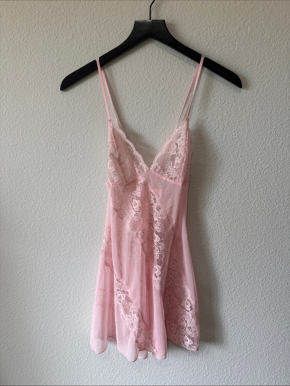 Frederick's of Hollywood Pink Lace Chemise Slip